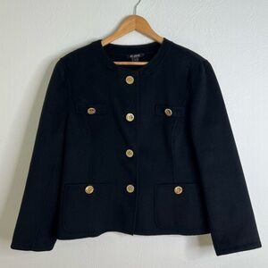 St. John Black Blazer Structured Elegance